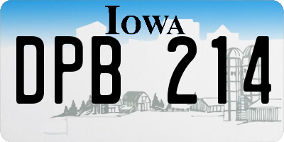 IA license plate DPB214