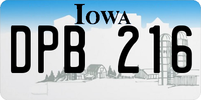 IA license plate DPB216