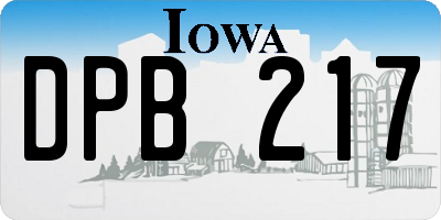 IA license plate DPB217