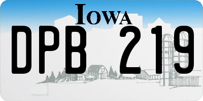IA license plate DPB219