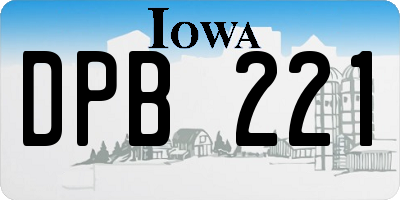 IA license plate DPB221