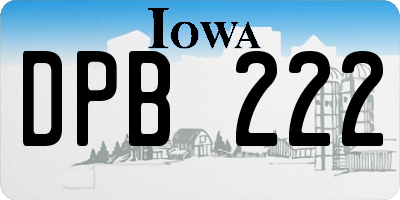 IA license plate DPB222