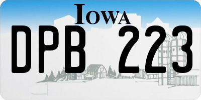 IA license plate DPB223