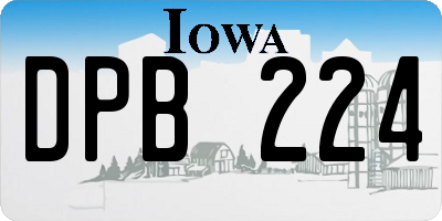 IA license plate DPB224