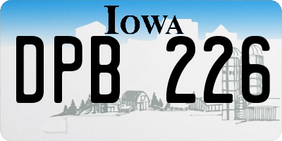 IA license plate DPB226