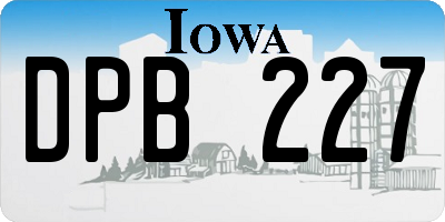 IA license plate DPB227