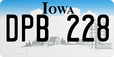 IA license plate DPB228