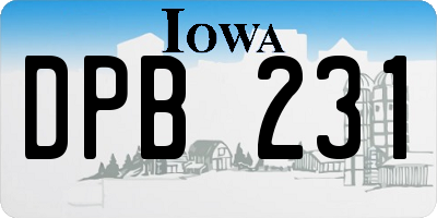 IA license plate DPB231