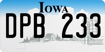 IA license plate DPB233