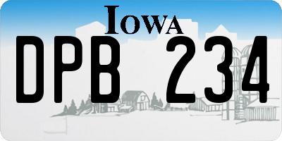 IA license plate DPB234