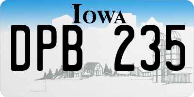 IA license plate DPB235