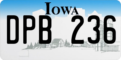 IA license plate DPB236