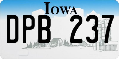 IA license plate DPB237