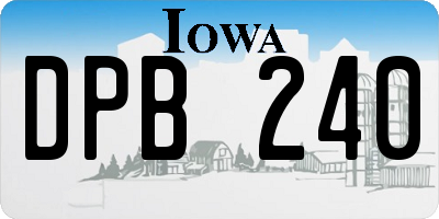 IA license plate DPB240