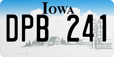 IA license plate DPB241
