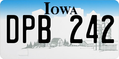 IA license plate DPB242