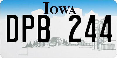 IA license plate DPB244