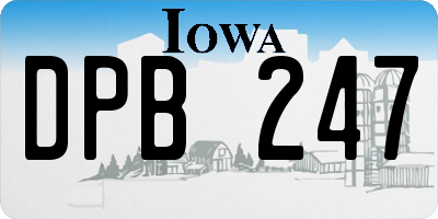 IA license plate DPB247