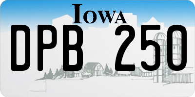 IA license plate DPB250