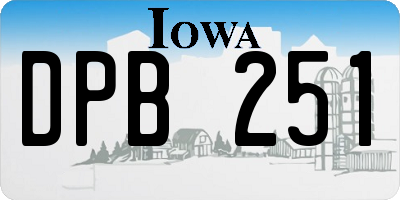 IA license plate DPB251