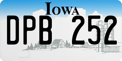 IA license plate DPB252