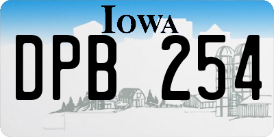 IA license plate DPB254