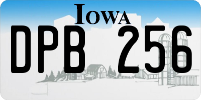 IA license plate DPB256