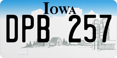 IA license plate DPB257