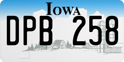IA license plate DPB258