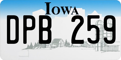 IA license plate DPB259