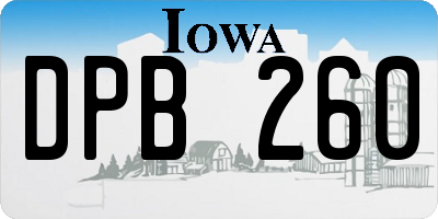 IA license plate DPB260