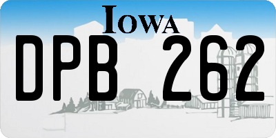 IA license plate DPB262