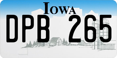 IA license plate DPB265