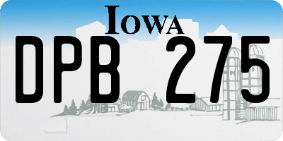 IA license plate DPB275