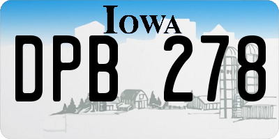 IA license plate DPB278