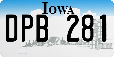 IA license plate DPB281