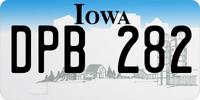 IA license plate DPB282