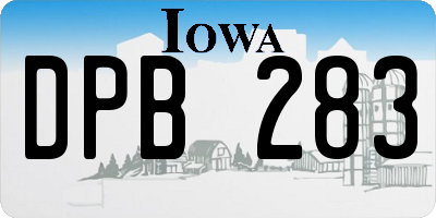 IA license plate DPB283