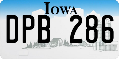 IA license plate DPB286