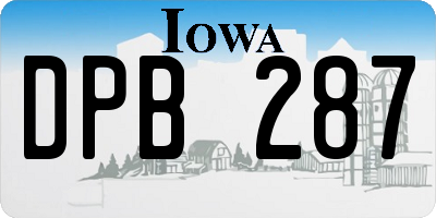 IA license plate DPB287