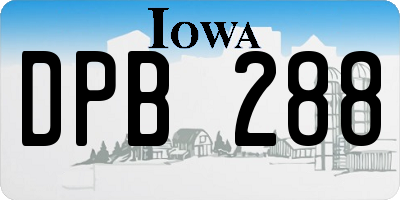 IA license plate DPB288