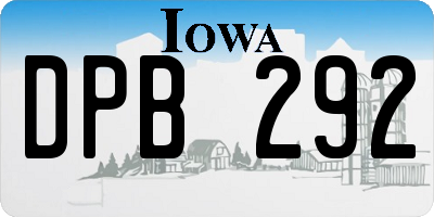 IA license plate DPB292