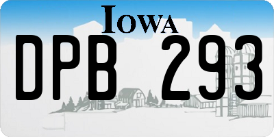 IA license plate DPB293