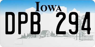 IA license plate DPB294