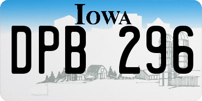 IA license plate DPB296