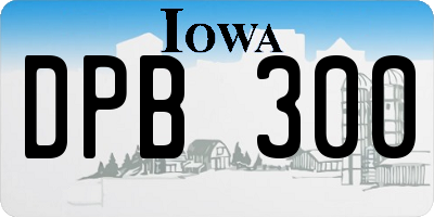 IA license plate DPB300