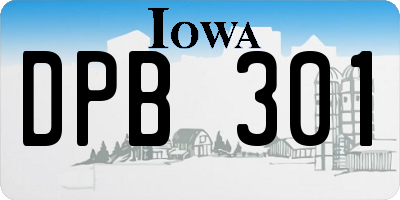 IA license plate DPB301