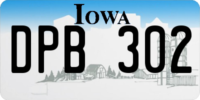 IA license plate DPB302