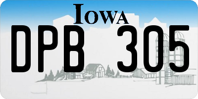 IA license plate DPB305