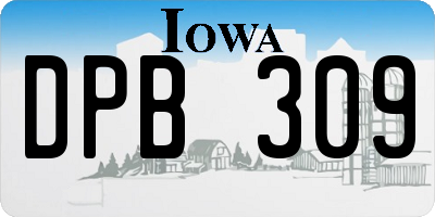 IA license plate DPB309